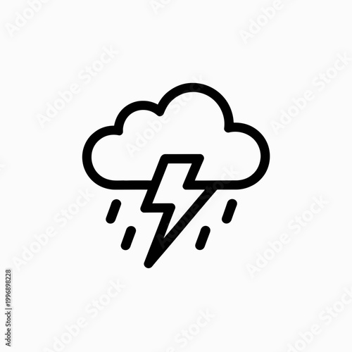 Tableau sur toile thunderstorm, lightning, rain, cloud, storm, weather, forecast, thunder, bolt, p