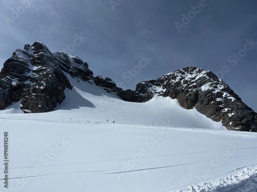ski-alp and ski-touring track on Alp glacier 