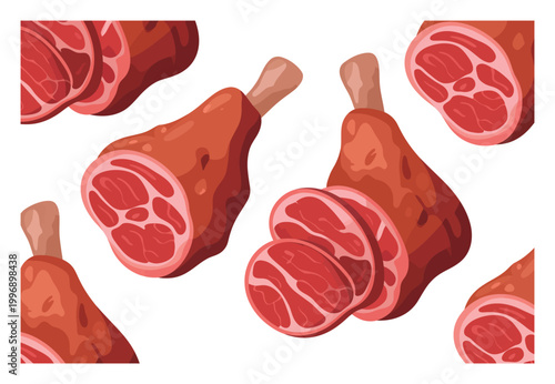 A Collection of Deliciously Rendered Ham Hocks and Slices