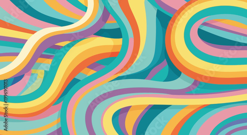 Abstract Colorful Wavy Lines Background Pattern