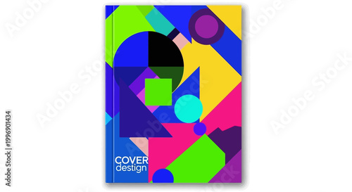 Abstract Geometric Cover Design with Vibrant Colorful Shapes