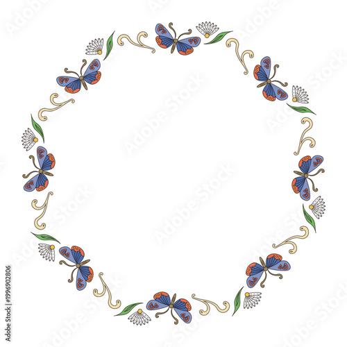 Flower and moth wreath