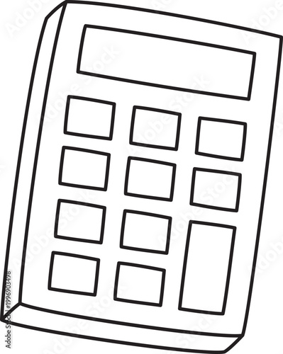 calculator for math outline and doodle style.