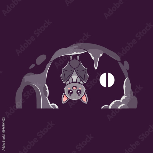 Cute Baby Bat in Cave