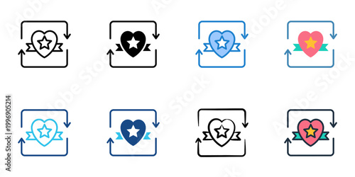 Brand recall icons set multiple style collection. Editable stroke 
