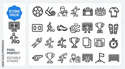 Sports line art vector icon set for fitness posters and apps