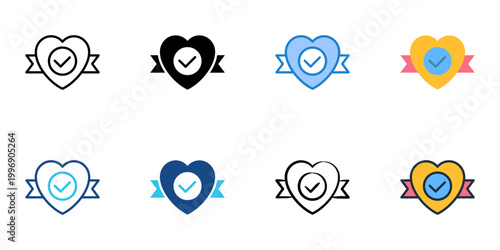 Trust icons set multiple style collection. Editable stroke 
