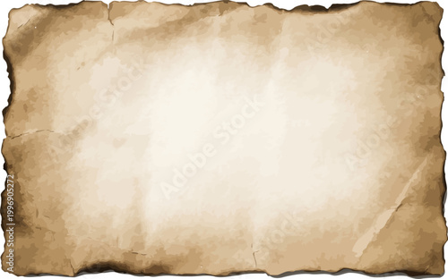 Burned antique parchment vector background with blank copy space for vintage banner design