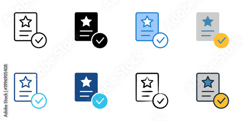 Identity icons set multiple style collection. Editable stroke 
