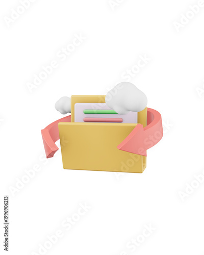 3D Open Package Box Icon Isolated on White Background