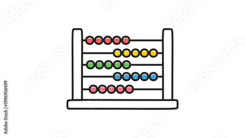 Photos Colorful Abacus Vector Icon/Illustration with Editable Stroke