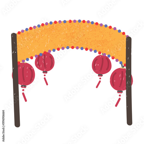 Night market entrance sign