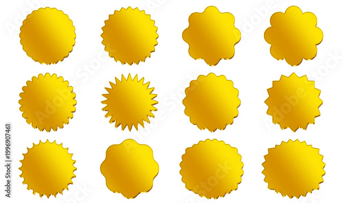 Gold award badge collection set