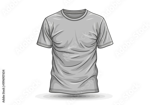 A crumpled t-shirt illustration appears worn and casual standing alone