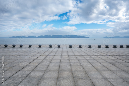 Wide granite-paved plaza lined with clipping path included
