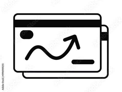 Credit Card with Growth Chart Vector Illustration