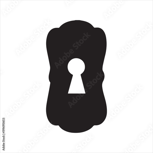 Monochrome vector icon of two keys hanging from a circular keyring, solid black silhouette, modern minimal design, isolated on light grey background.