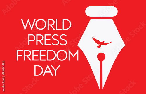 World Press Freedom Day Concept With Pen Nib and Soaring Dove Symbolizing Journalism Freedom