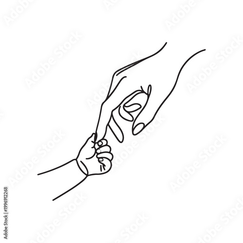 PrintMOM AND BABY HAND FINE LINE ART FOR MOTHERS DAY
