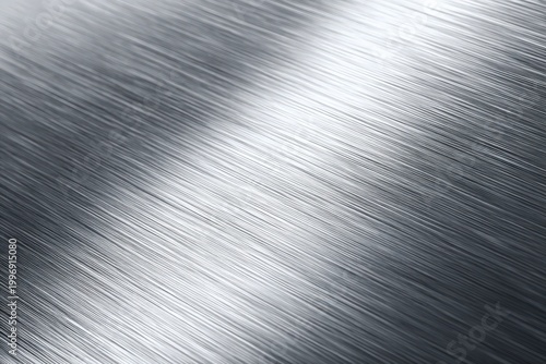 Close up view of brushed metal surface with textured patterns and reflective quality