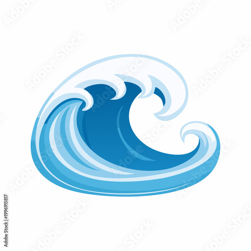 Stylized Blue Ocean Wave