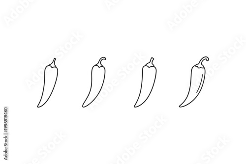 Chili Pepper Outline Icons