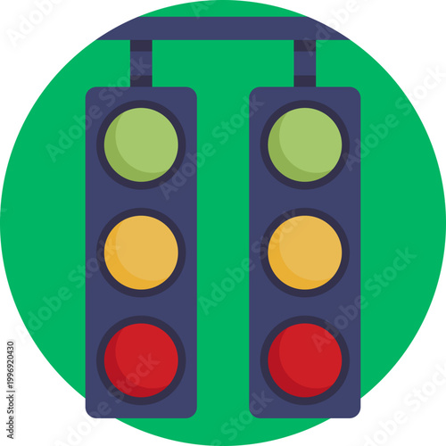 A vertical set of circular lights (usually red, yellow, and green) used to signal the start sequence in racing events.