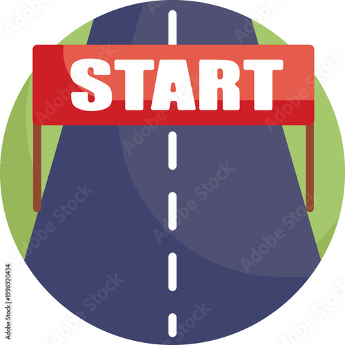 A simple icon showing a horizontal line intersected by evenly spaced vertical bars, representing the grid positions where racers begin.