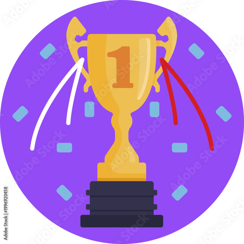 A trophy cup symbolizing victory and first place in a racing competition.