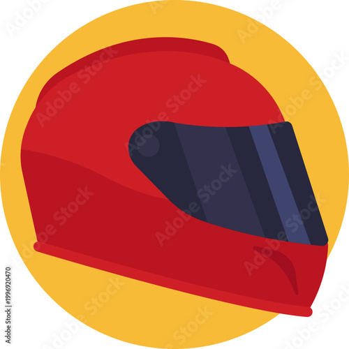 A streamlined racing helmet with a smooth, rounded shell and a dark visor, symbolizing speed and driver safety.