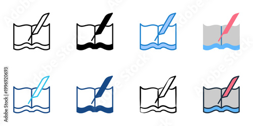 Slogan icons set multiple style collection. Editable stroke 
