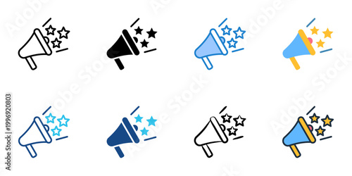 Tone of voice icons set multiple style collection. Editable stroke 
