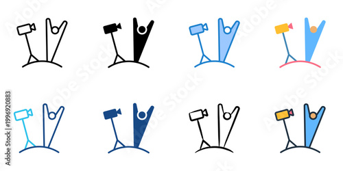 Content creation icons set multiple style collection. Editable stroke 
