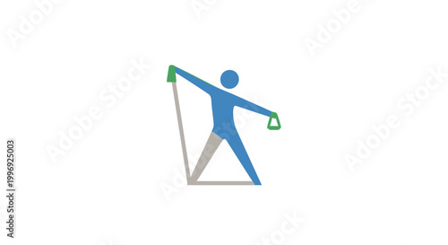 Person engaging in stretching exercise with equipment.