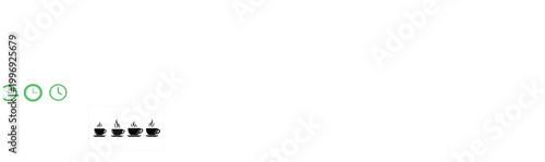 Four steaming coffee cups silhouette a minimalist beverage illustration