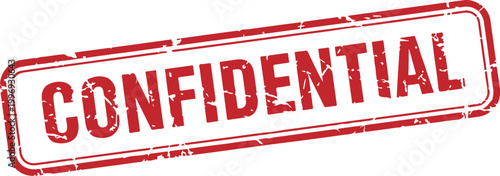A red confidential stamp on a white background