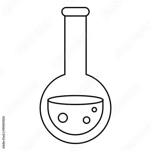 Line flask with bubbles