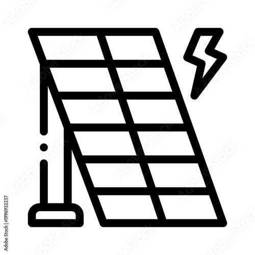 solar panel line icon
