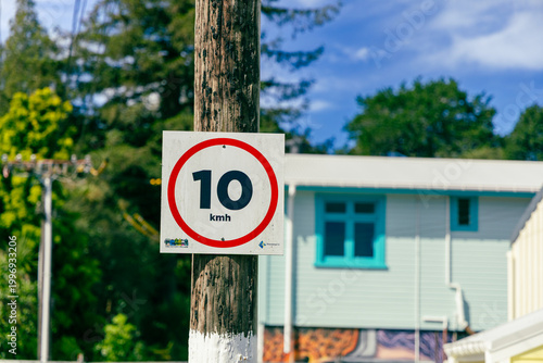 Kmh Speed Limit Sign Beside House