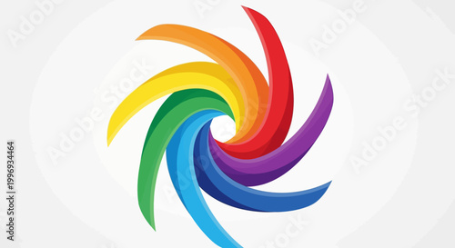 Abstract Colorful Spiral Vortex Logo Design