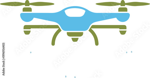 Minimalist drone quadcopter illustration for technology aerial delivery and logistics business branding