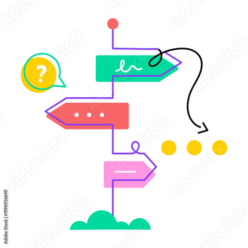Drawing style icon of decision making process