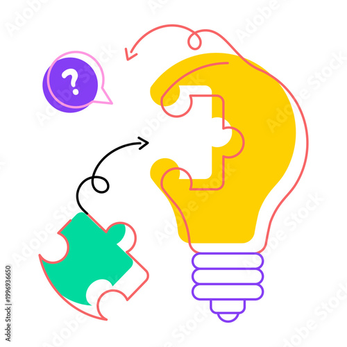 Flat style icon depicting logical thinking
