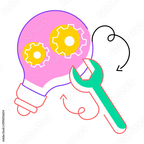 Flat style icon showing innovation concept
