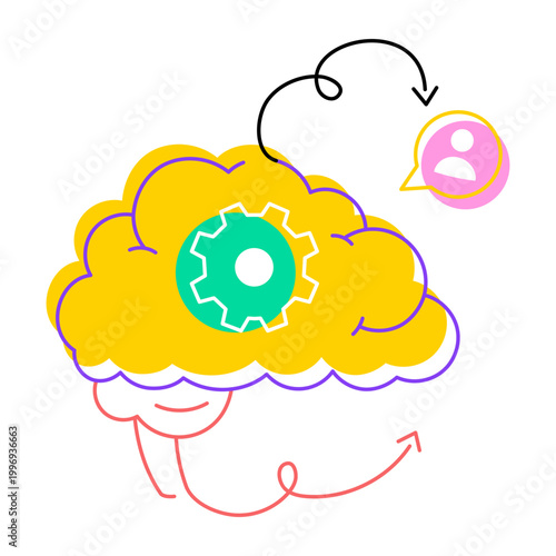 An icon of critical thinking designed in flat style
