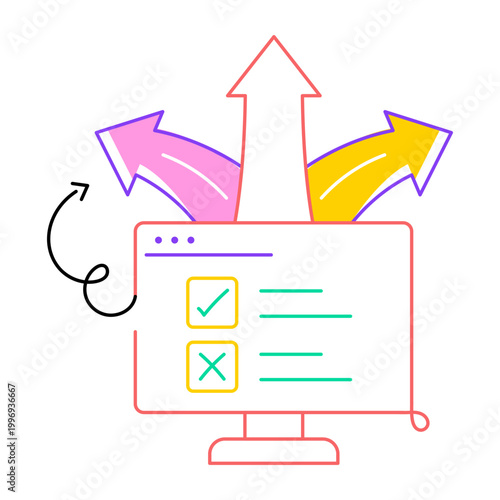 Flat style icon depicting choice concept
