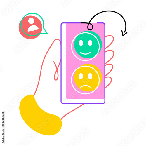 Drawing style icon of opinion expression
