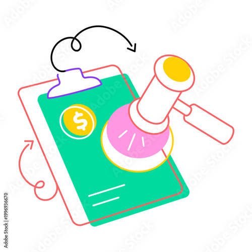 An icon of final decision designed in flat style