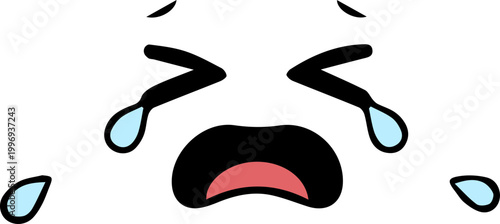 Cartoon Face Emoji Expressions  Funny Character Icon. Isolated Vector Ilustration