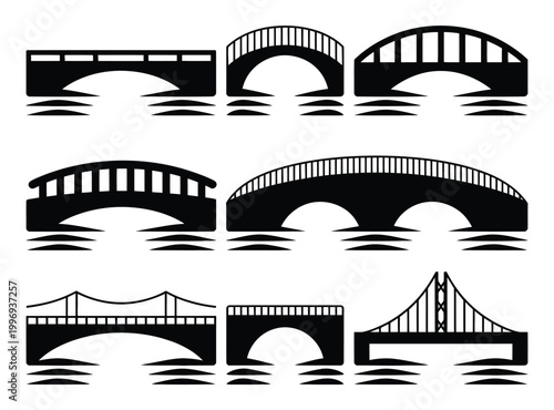 Bridges Silhouette Vector Illustration